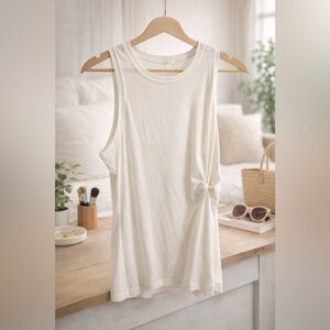 Athleta Radiate Tank Women’s Medium White Side Twist Tank Top
